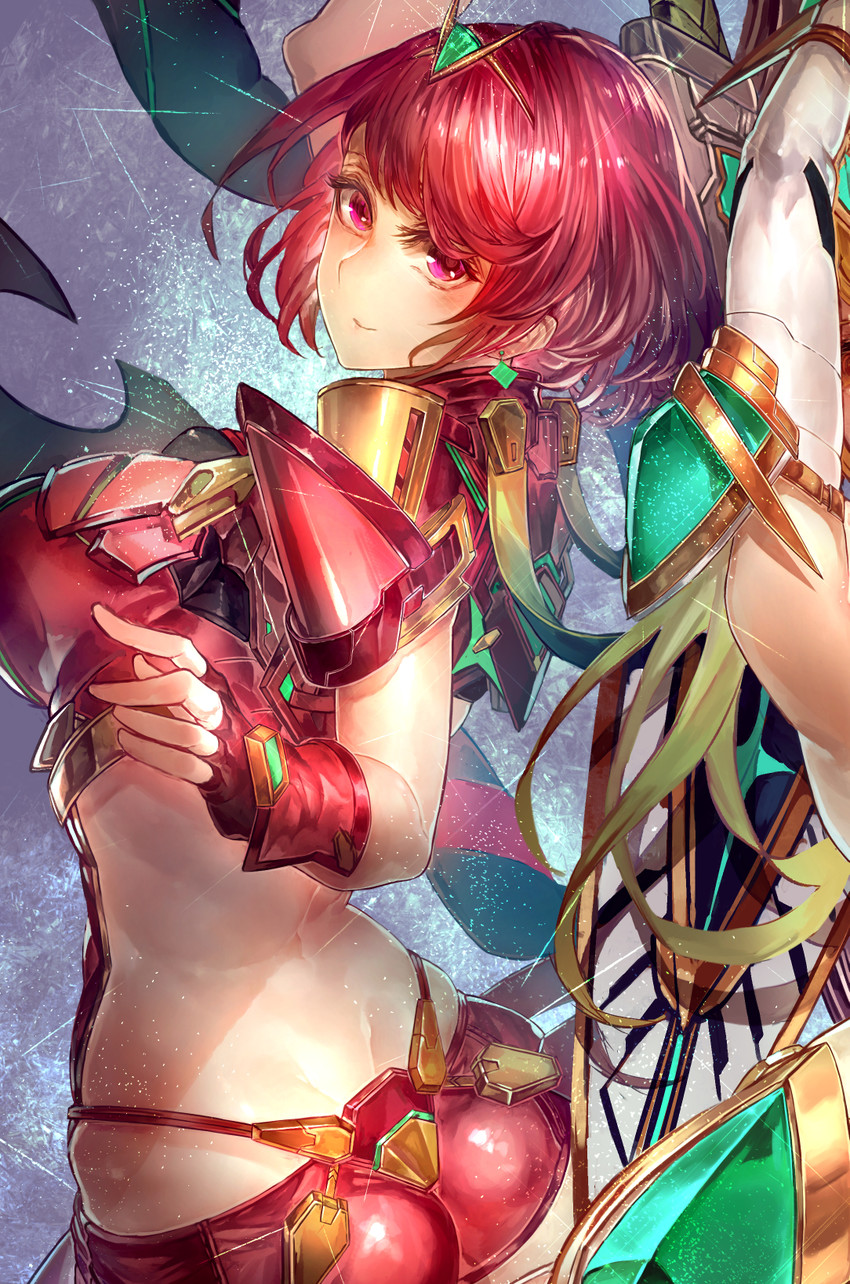 pyra and mythra (xenoblade chronicles and 1 more) drawn by signo_aaa