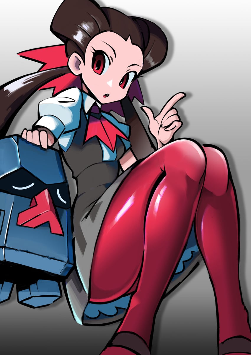 roxanne and nosepass (pokemon and 1 more) drawn by shakeeeeeeeee