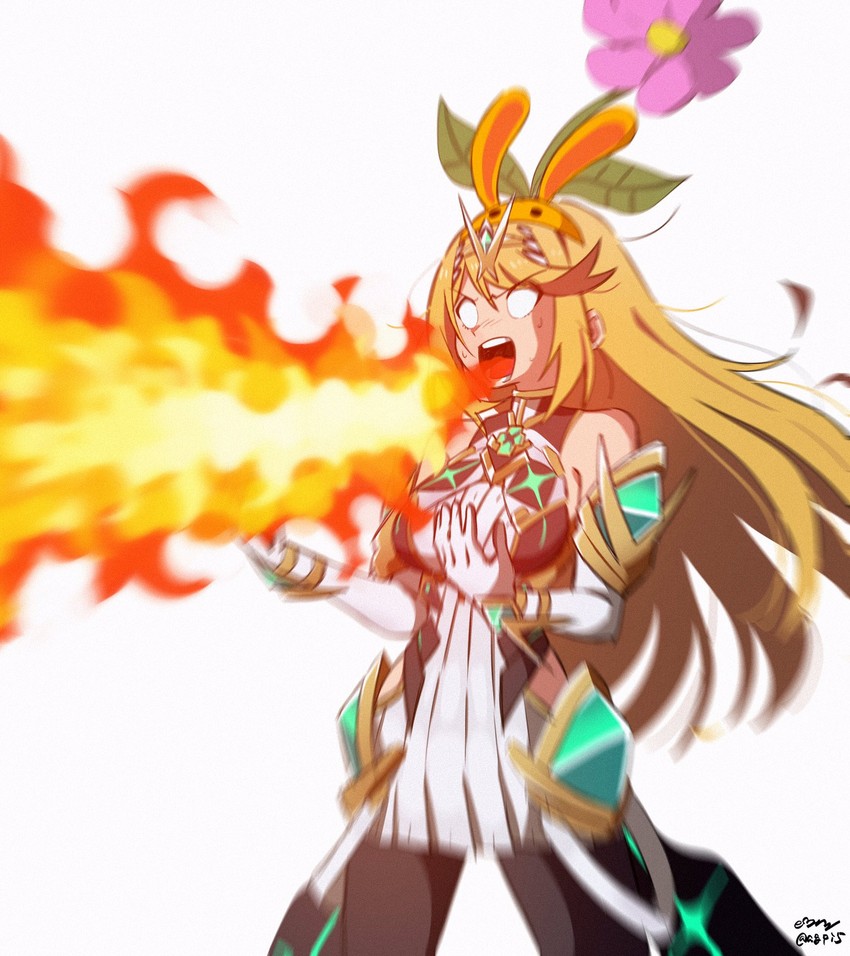 mythra (xenoblade chronicles and 2 more) drawn by piko_han