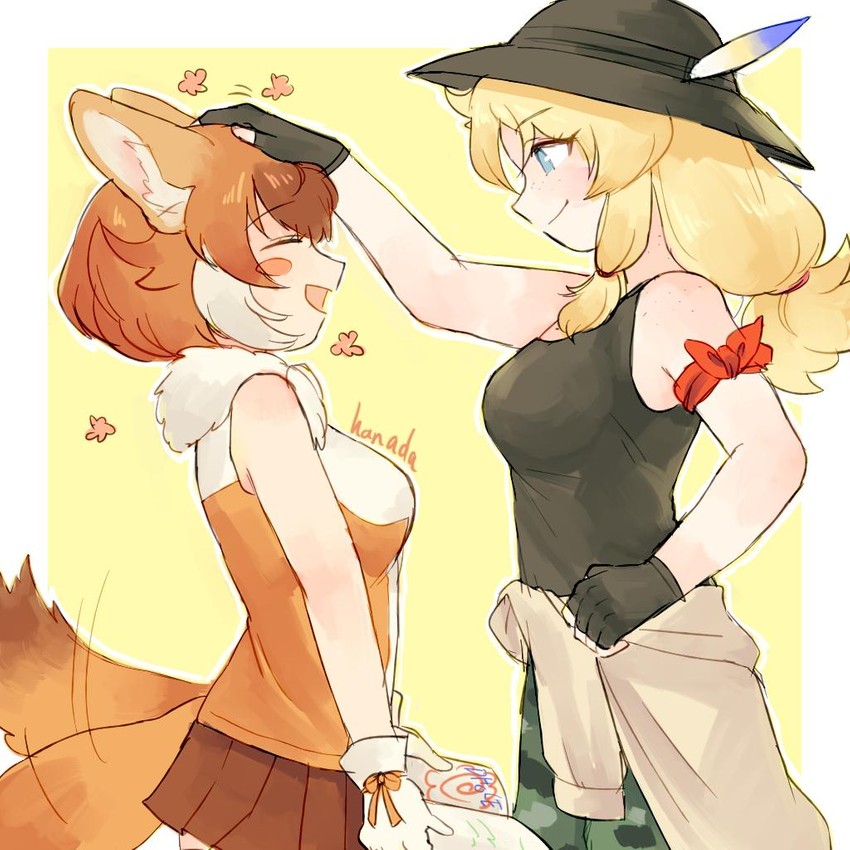 dhole and calenda (kemono friends and 1 more) drawn by hanada_(cobalt003)