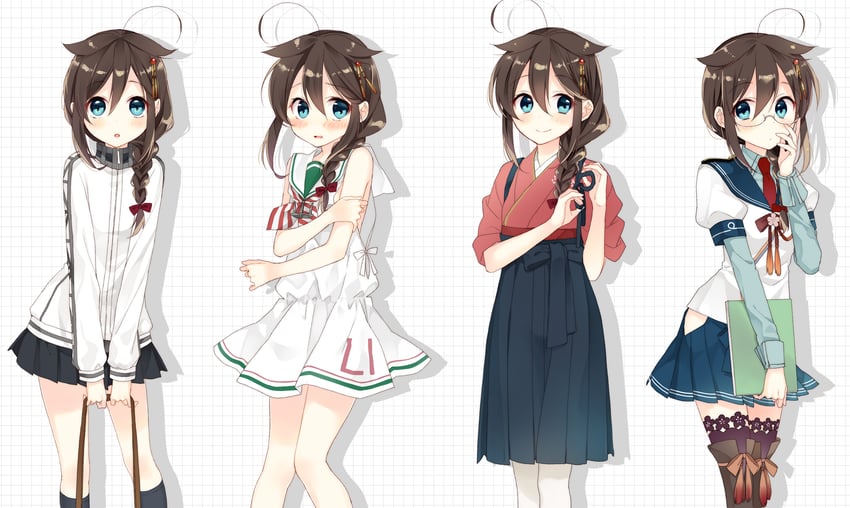 shigure, shigure kai ni, houshou, ooyodo, libeccio, and 1 more (kantai collection) drawn by naoto_(tulip)