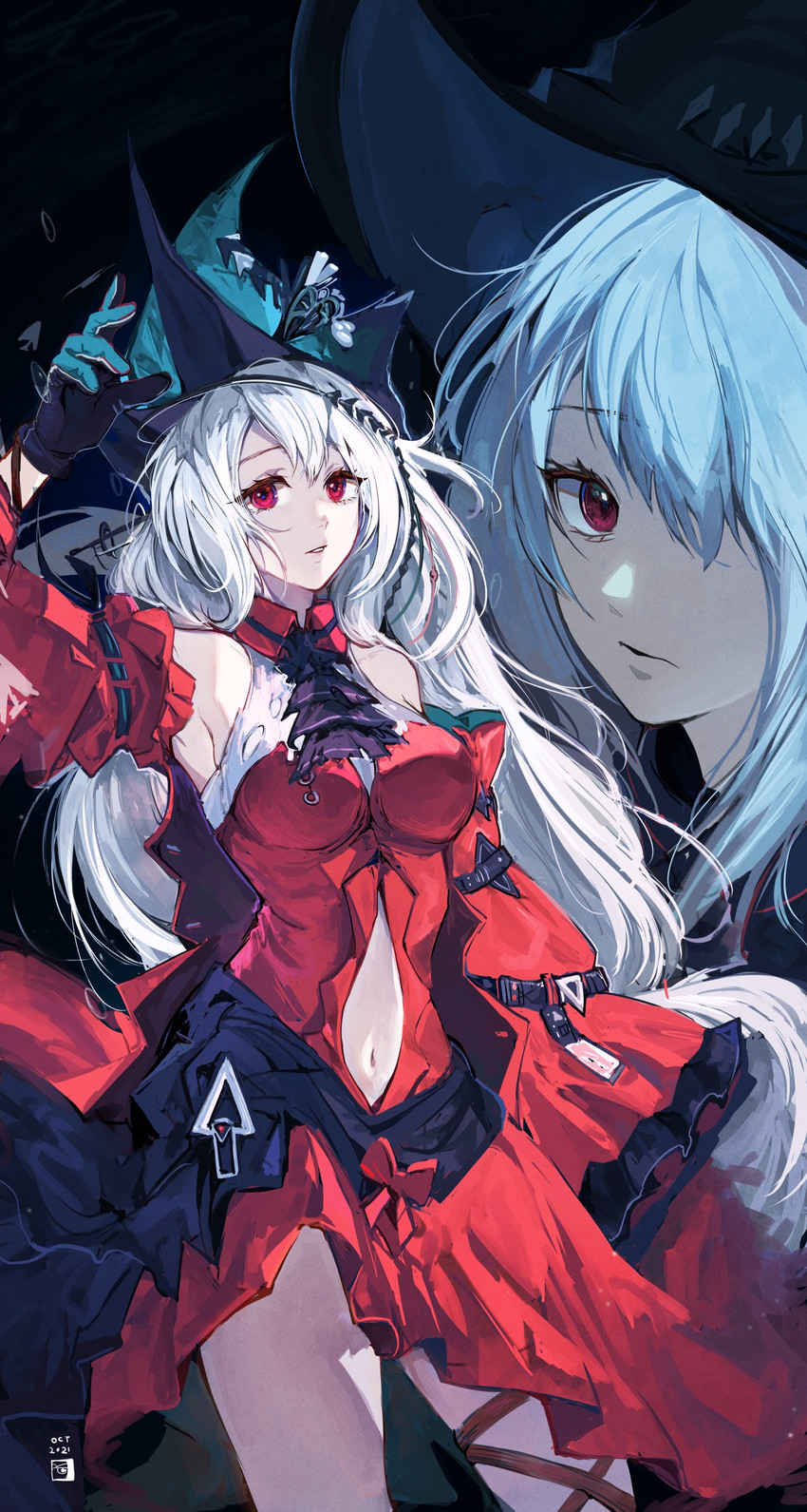 skadi and skadi the corrupting heart (arknights) drawn by velahka
