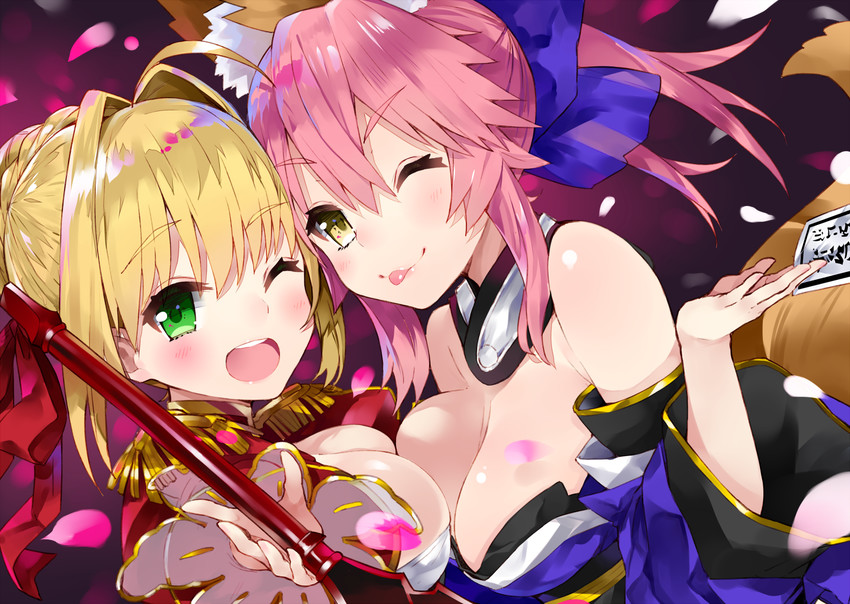 tamamo, nero claudius, and tamamo no mae (fate and 1 more) drawn by kou_mashiro