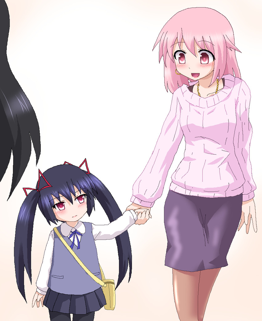 akemi homura and kaname madoka (mahou shoujo madoka magica) drawn by hayashiya_zankurou