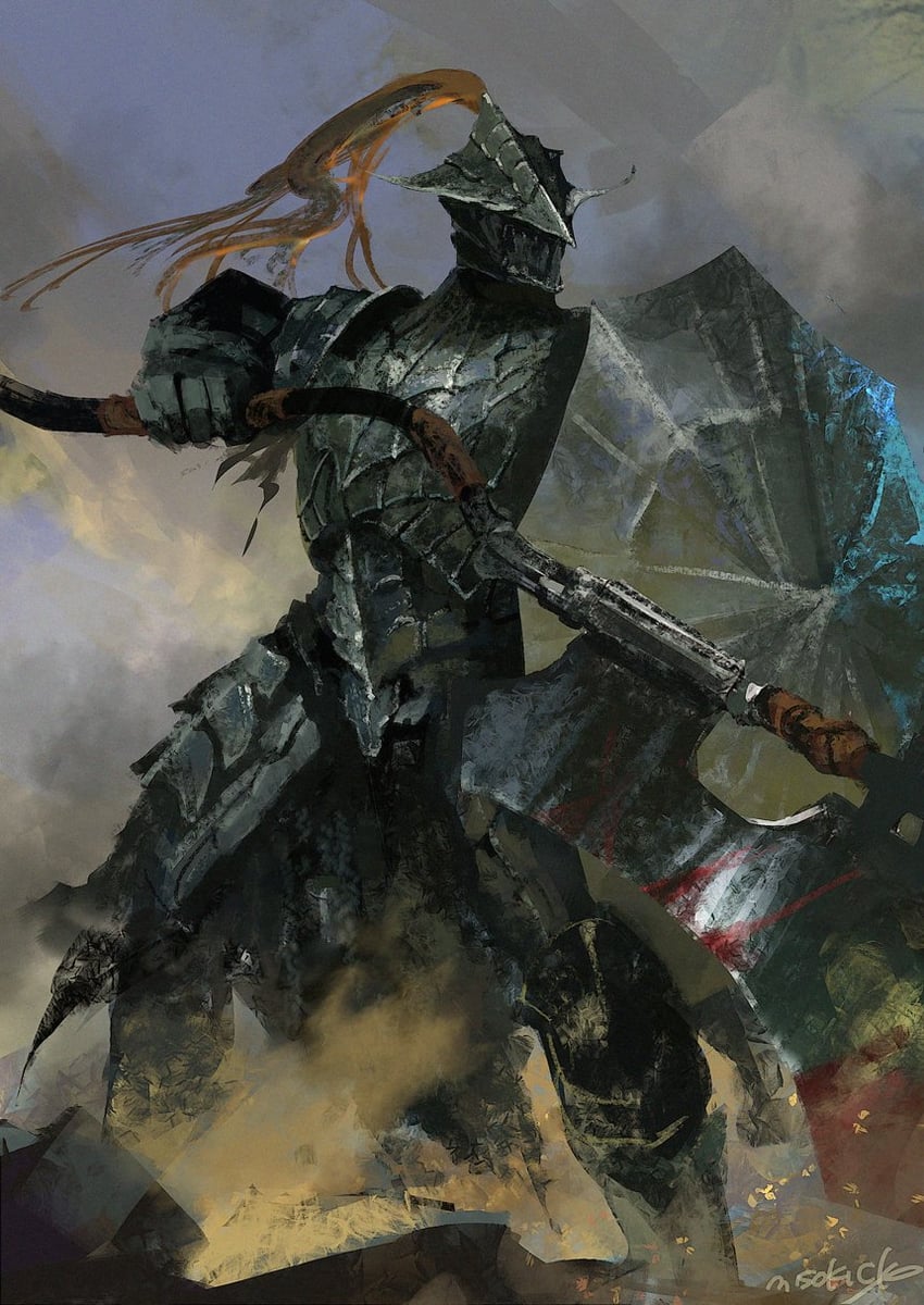 dragonslayer armour (dark souls and 1 more) drawn by miso_katsu