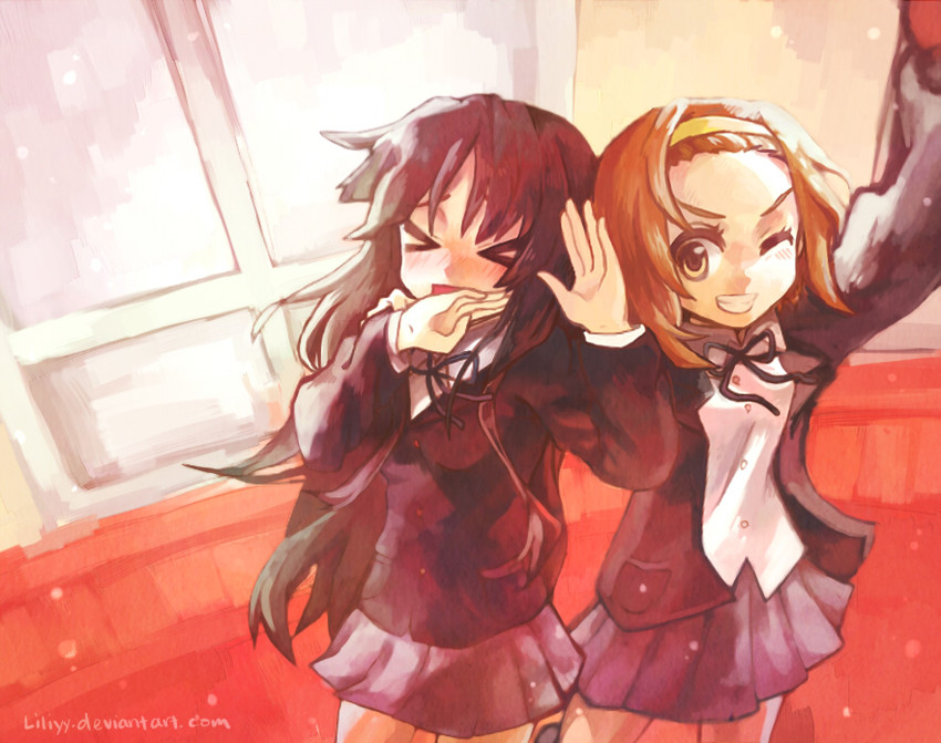 akiyama mio and tainaka ritsu (k-on!) drawn by sleepy_(sleep_'n'_dream)