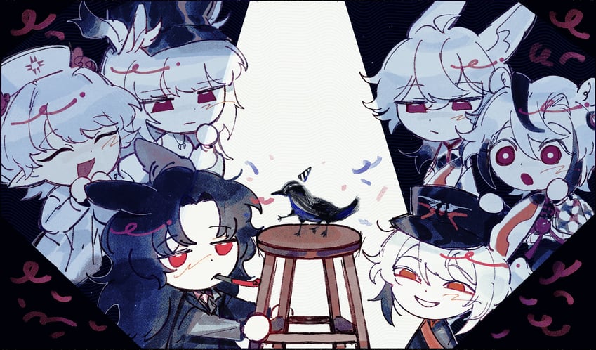 rei, nurse, bell, eden, faust, and 1 more (original) drawn by netsururuw