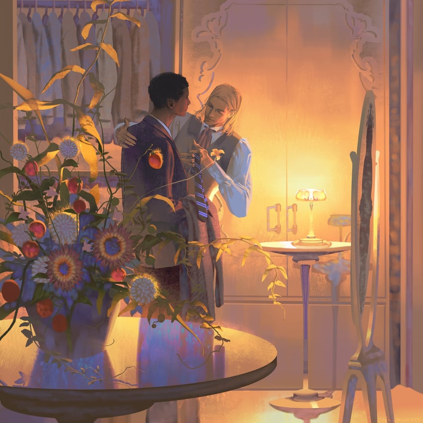 lestat de lioncourt and louis de pointe du lac (interview with the vampire) drawn by achooho