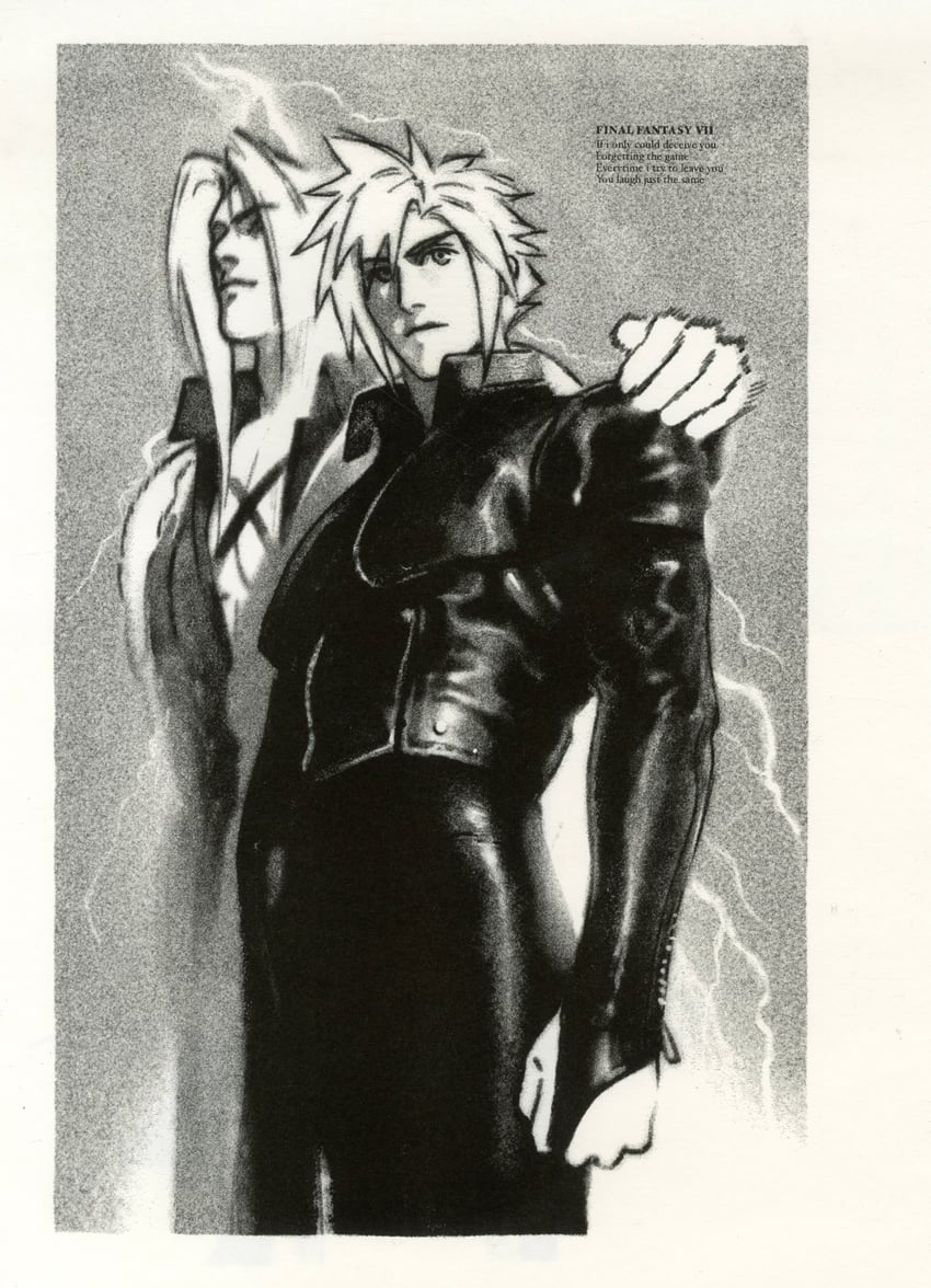 cloud strife and sephiroth (final fantasy and 1 more) drawn by sansgarnish00