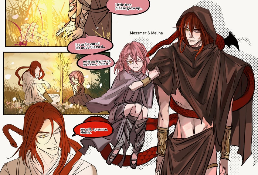 melina and messmer the impaler (elden ring and 1 more) drawn by affectbitter