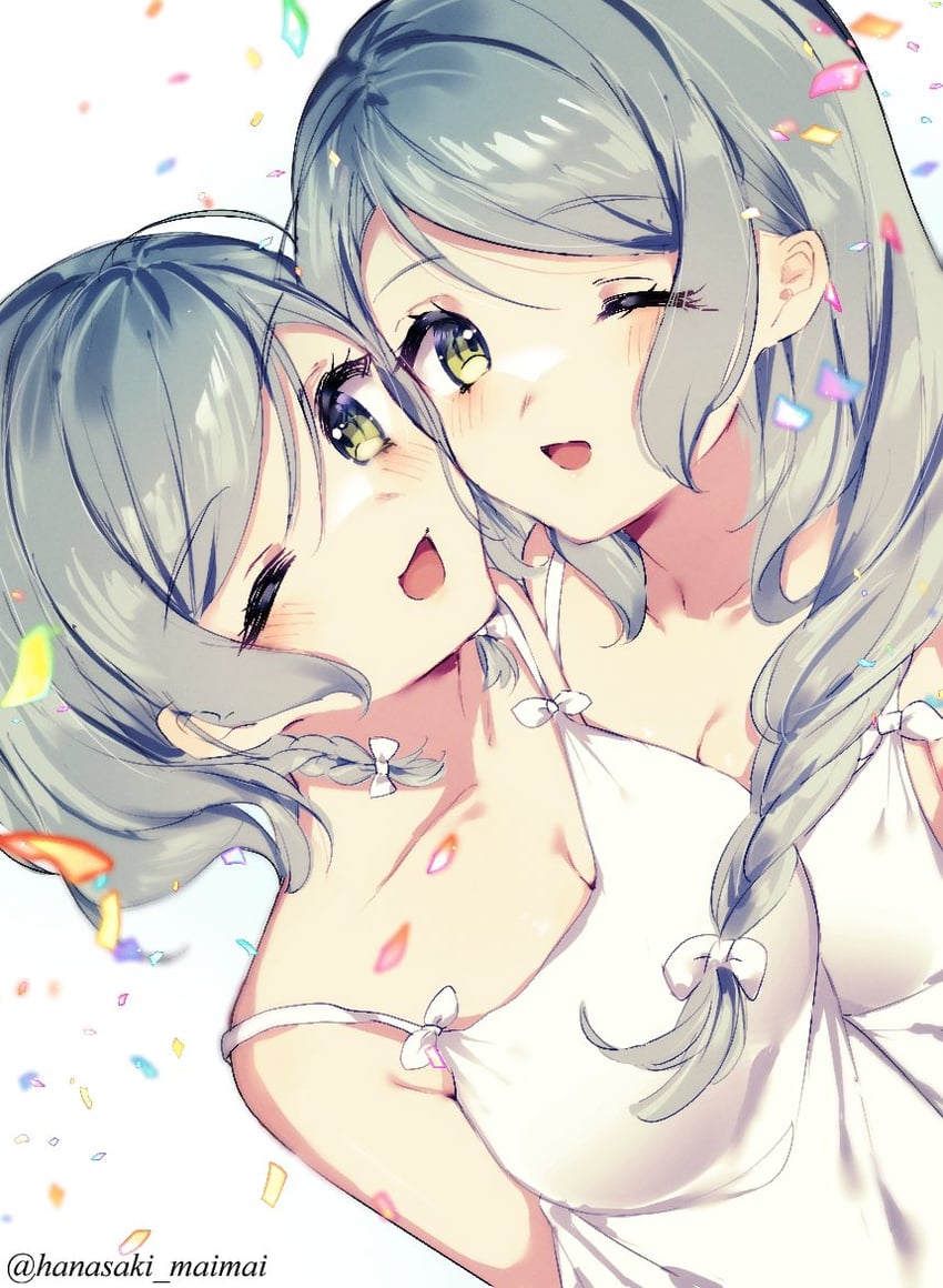 hikawa sayo and hikawa hina (bang dream!) drawn by sakurahara