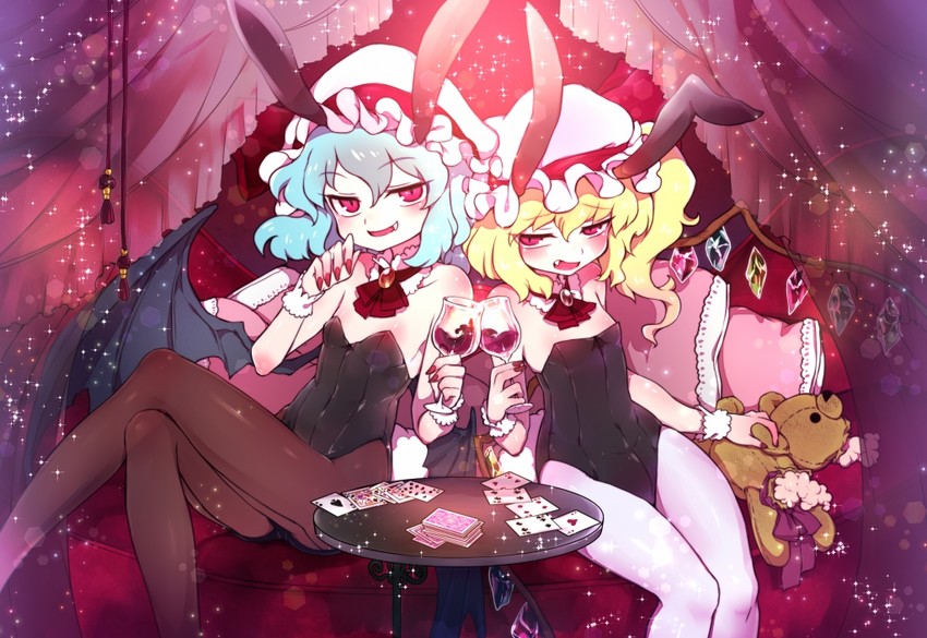 remilia scarlet and flandre scarlet (touhou) drawn by ifelt_(tamaki_zutama)