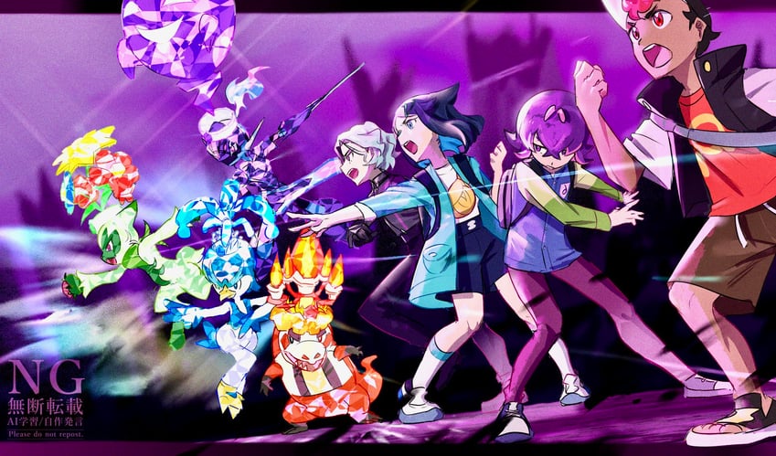 liko, dot, roy, floragato, ceruledge, and 3 more (pokemon and 1 more) drawn by copituji