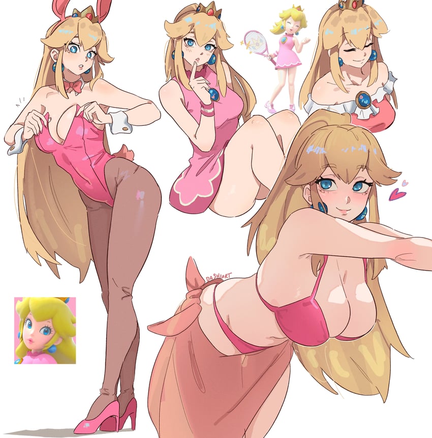 princess peach (mario and 2 more) drawn by dashi_(dashiart)