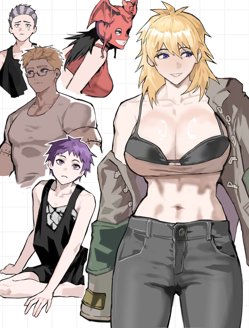 shin, nikaidou, ebisu, fujita, and asuka (dorohedoro) drawn by park_ongjol