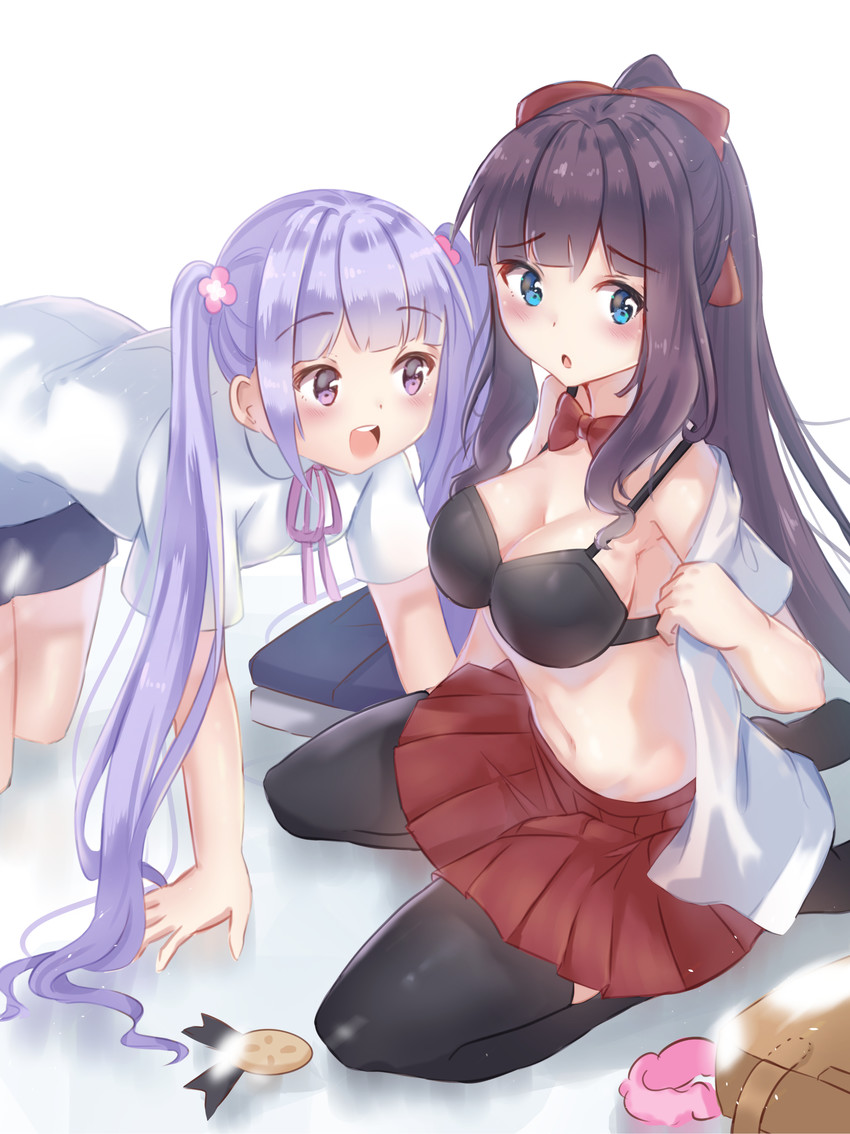 suzukaze aoba and takimoto hifumi (new game!) drawn by holmemee