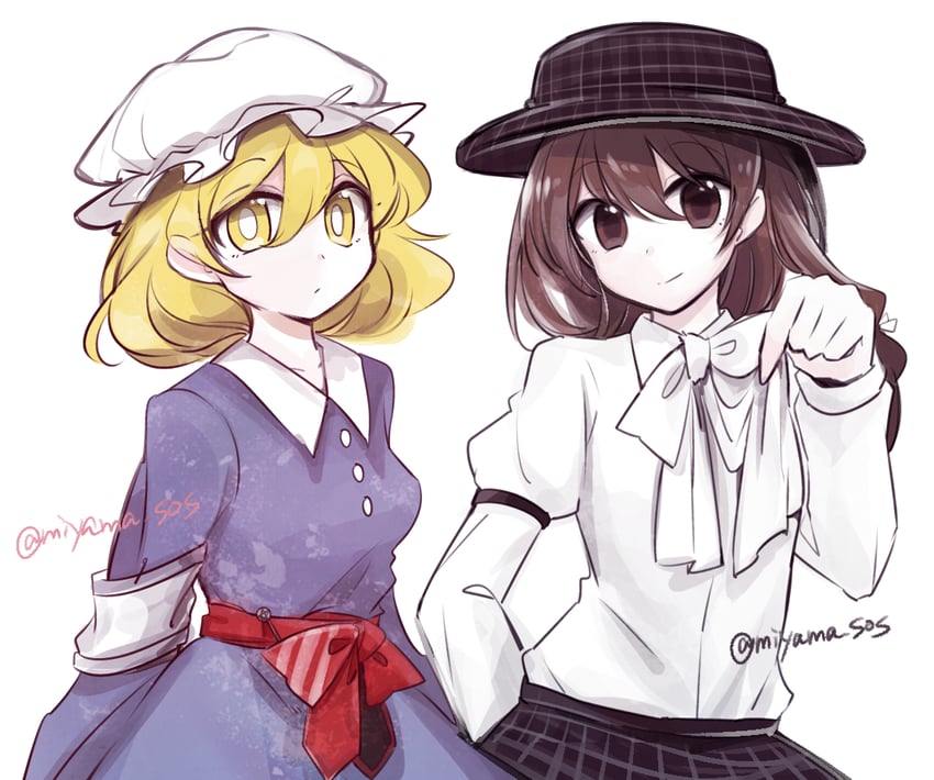 usami renko and maribel hearn (touhou and 1 more) drawn by tama_(hiroshige_36)