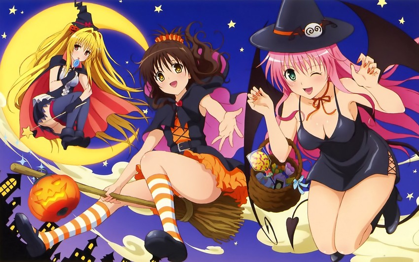 konjiki no yami, yuuki mikan, and lala satalin deviluke (to love-ru)