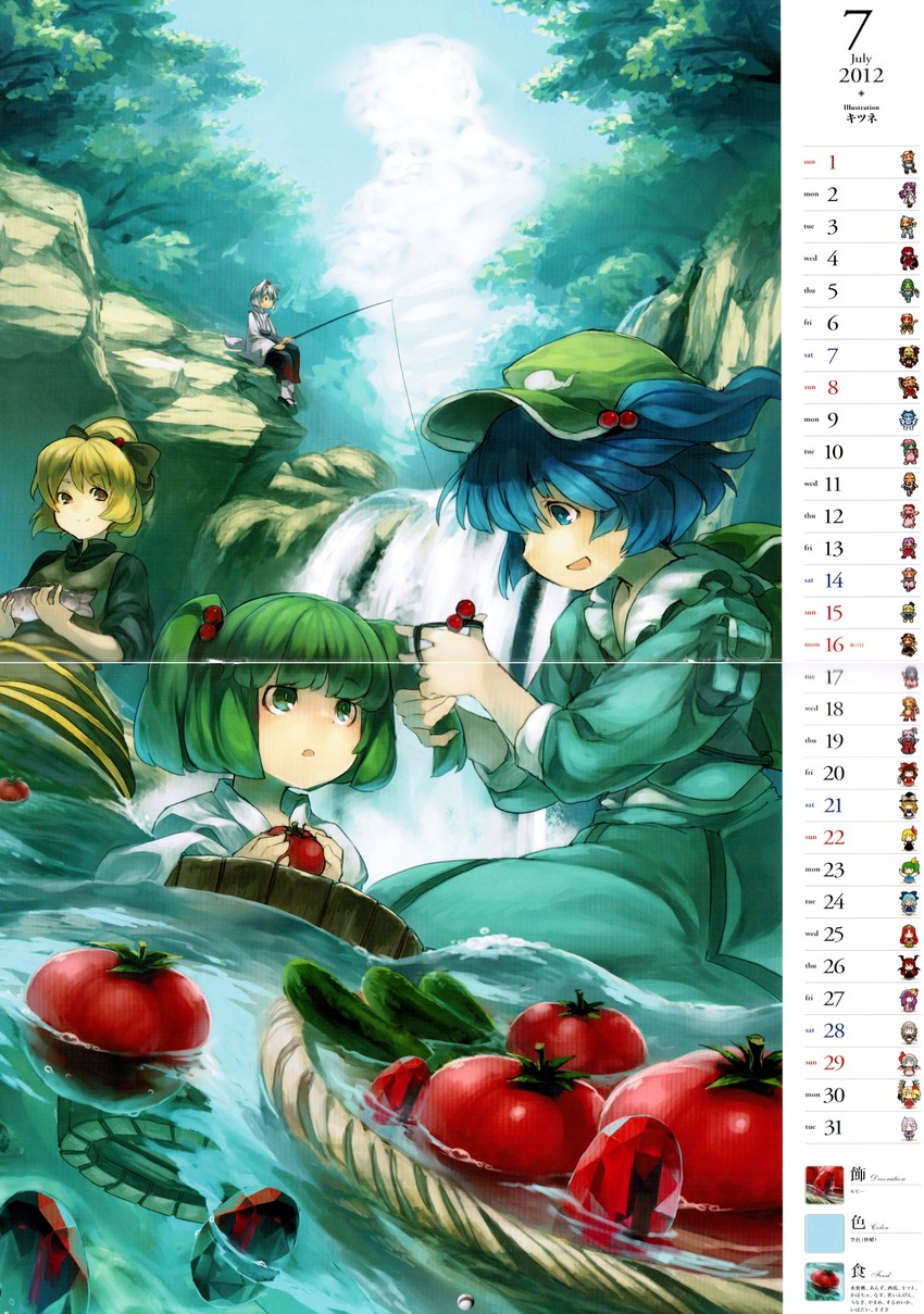 inubashiri momiji, kawashiro nitori, kurodani yamame, and kisume (touhou) drawn by kitsune_(kazenouta)