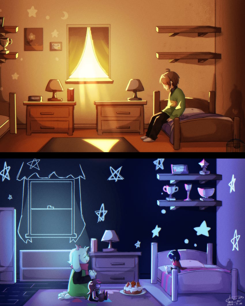 kris, ralsei, and susie (deltarune) drawn by yoshino_(q_sci)