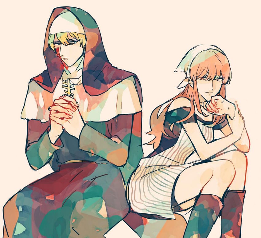 maria and sister (arakawa under the bridge) drawn by sharp911