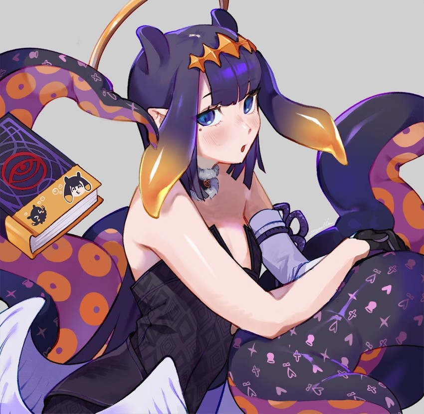ninomae ina'nis and ao-chan (hololive and 1 more) drawn by zambiie