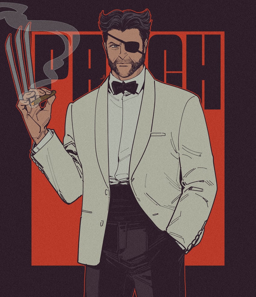 wolverine and patch (marvel and 4 more) drawn by tetra_(riotgogo_01)
