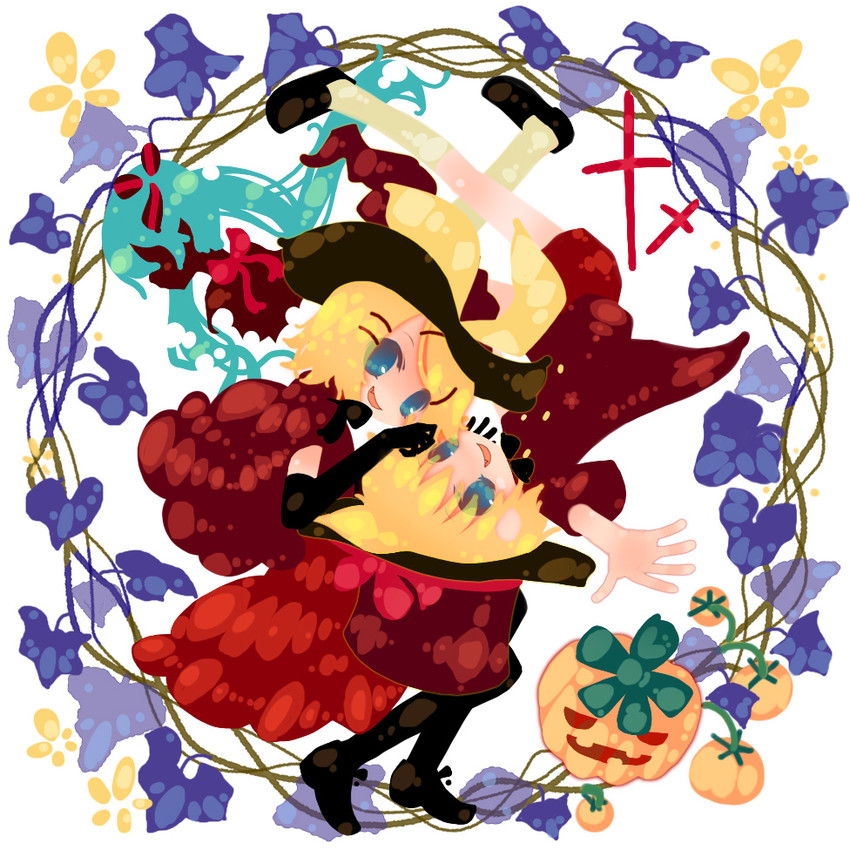 kagamine rin and kagamine len (vocaloid and 1 more) drawn by saya_(sayaya)