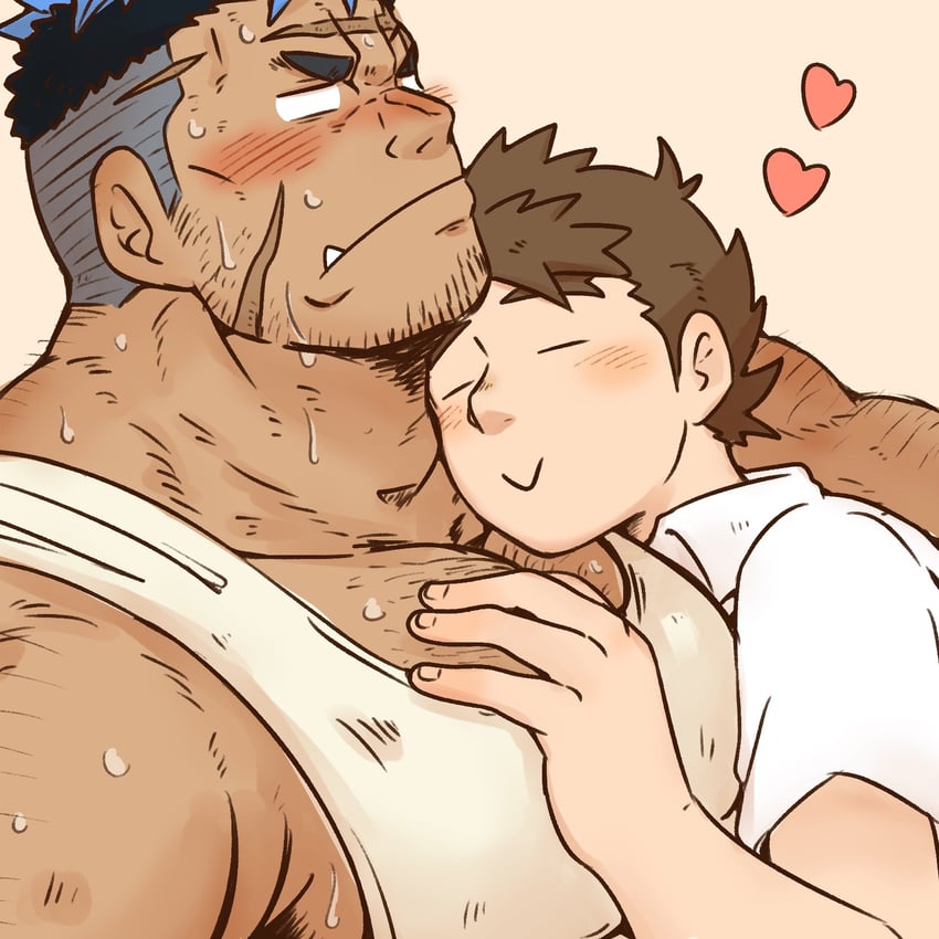 male protagonist and yoshiori (live a hero) drawn by saruhiko_(mtmnkmn)