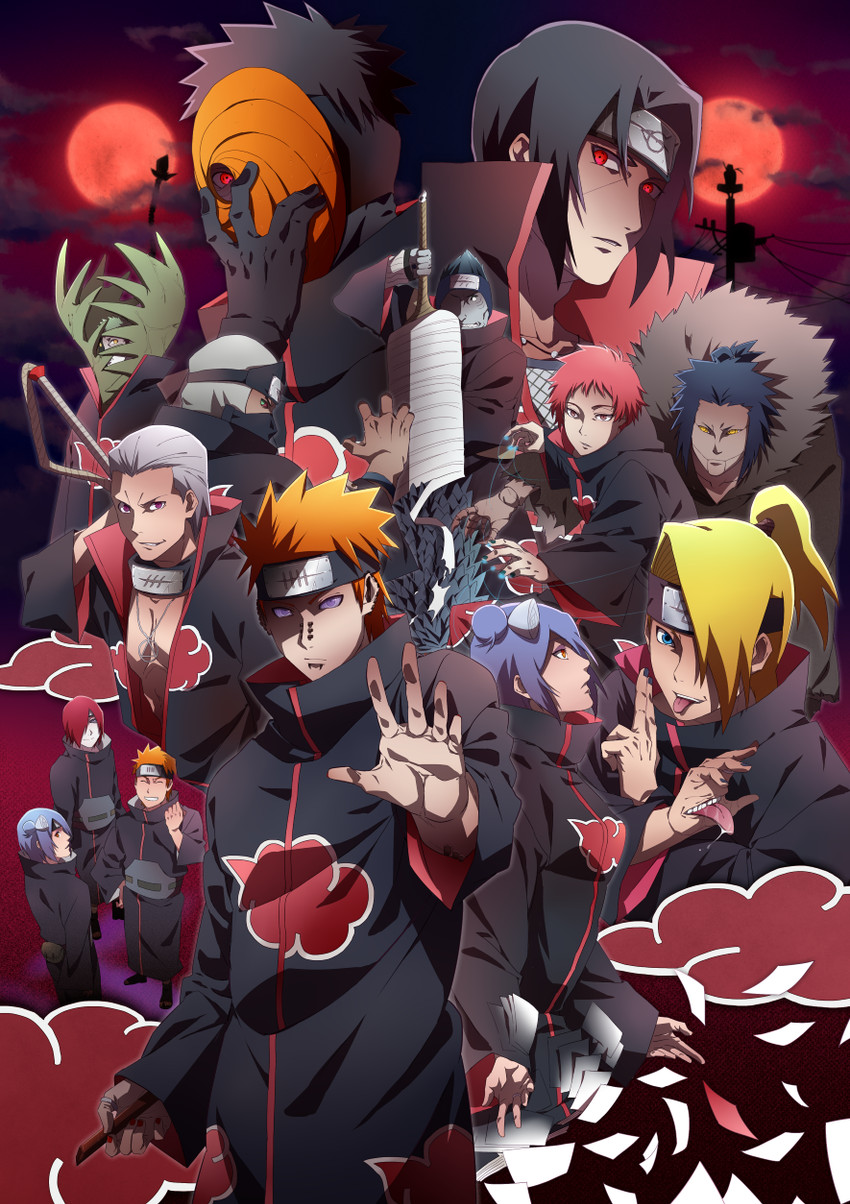 uchiha itachi, uchiha obito, deidara, konan, sasori, and 9 more (naruto and 1 more) drawn by akasuna_no_hedoro