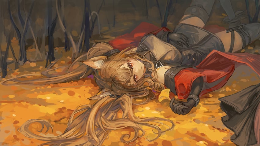angelina and gilberta (arknights and 1 more) drawn by karenncat