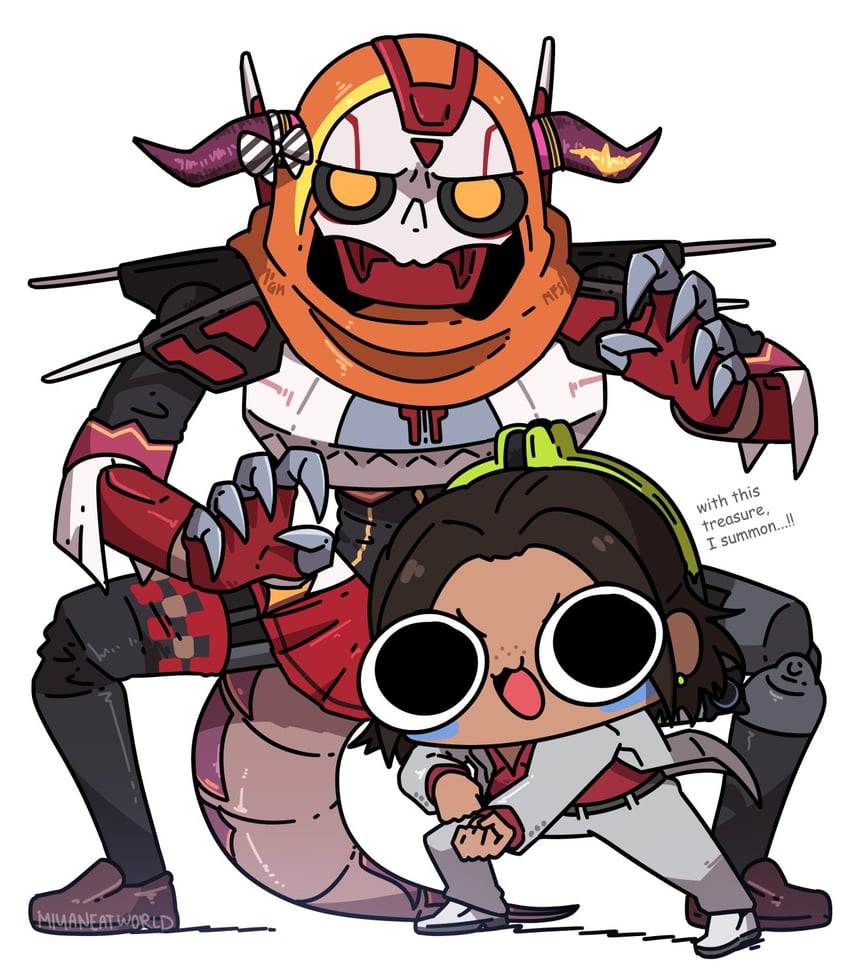 kiryu coco, kiryu kazuma, revenant, and conduit (hololive and 2 more) drawn by miyan_(oceanmaiden)