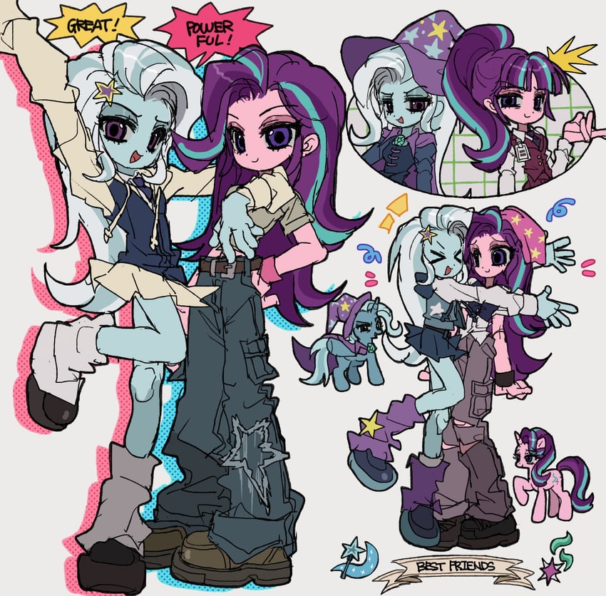 trixie lulamoon and starlight glimmer (my little pony and 2 more) drawn by jwnn