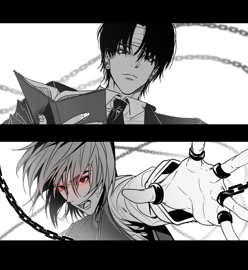 kurapika and chrollo lucilfer (hunter x hunter) drawn by hancho_0829