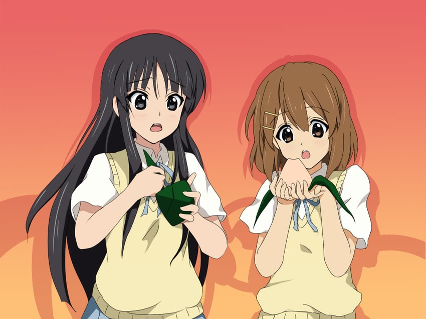 akiyama mio and hirasawa yui (k-on!) drawn by aki1up
