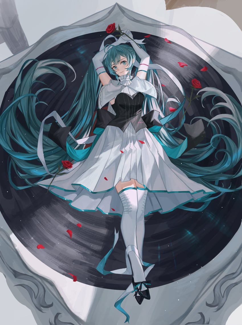 hatsune miku (vocaloid and 1 more) drawn by zhenxiao