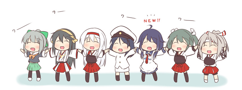 zuikaku, haruna, shoukaku, female admiral, yuubari, and 2 more (kantai collection) drawn by miyo_(miyomiyo01)