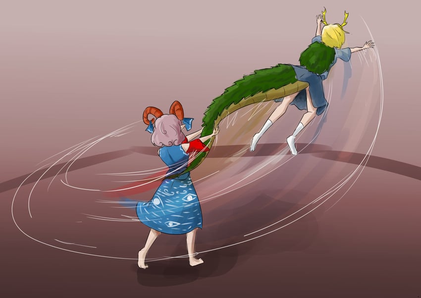 kicchou yachie and toutetsu yuuma (touhou and 3 more) drawn by muzilana