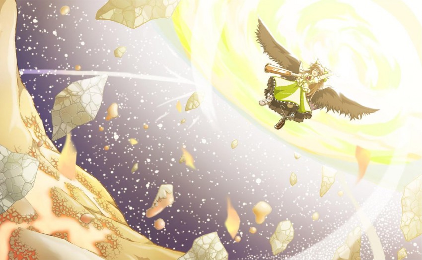 reiuji utsuho (touhou and 1 more) drawn by murachiki