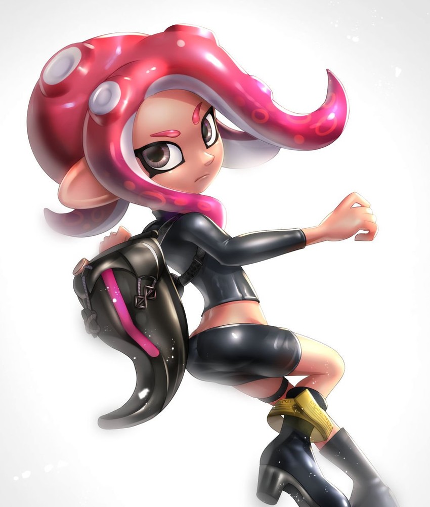 octoling player character, octoling girl, and agent 8 (splatoon and 2 more) drawn by gonzarez