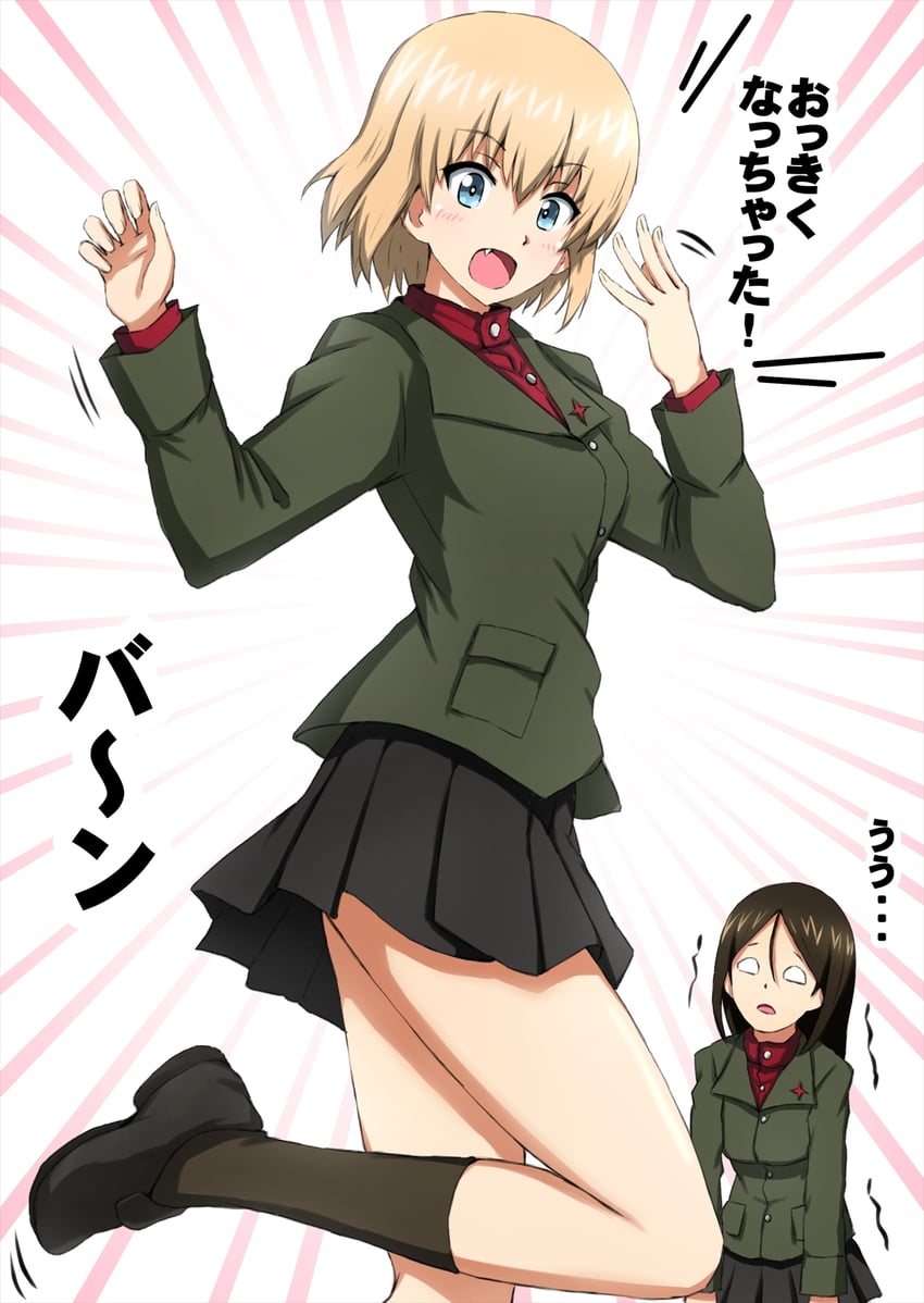 katyusha and nonna (girls und panzer) drawn by omachi_(slabco)