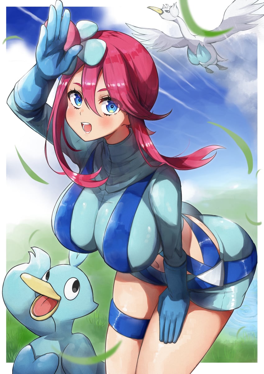 skyla, swanna, and ducklett (pokemon and 1 more) drawn by nagyiiie
