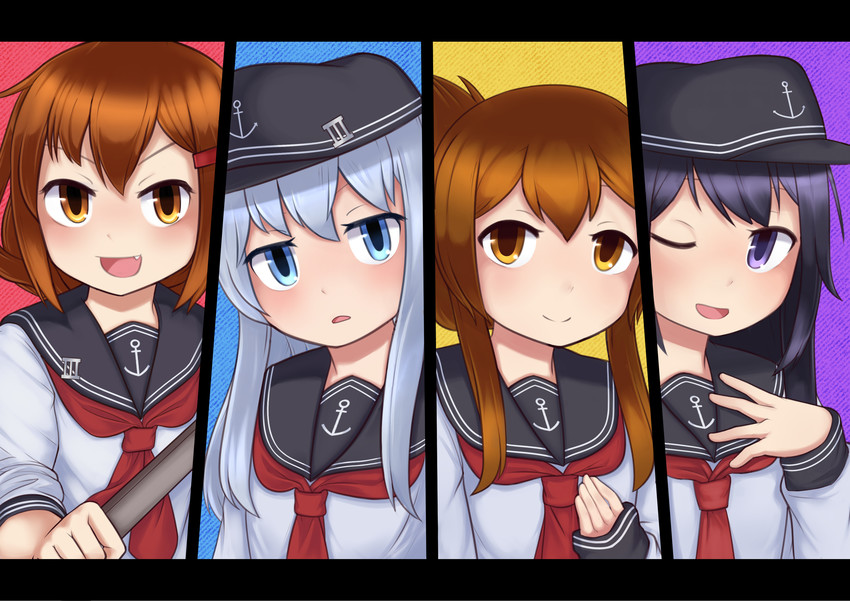 hibiki, inazuma, ikazuchi, and akatsuki (kantai collection) drawn by jacy