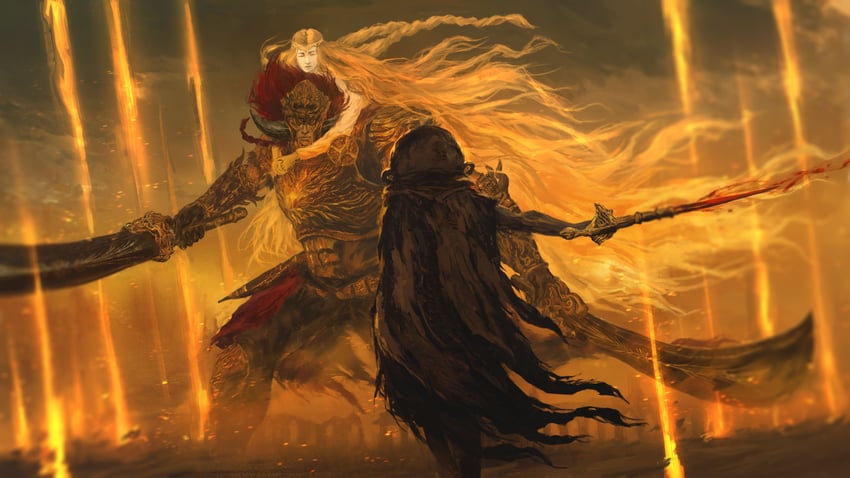 tarnished, miquella, promised consort radahn, and let me solo her (elden ring and 1 more) drawn by shimhaq