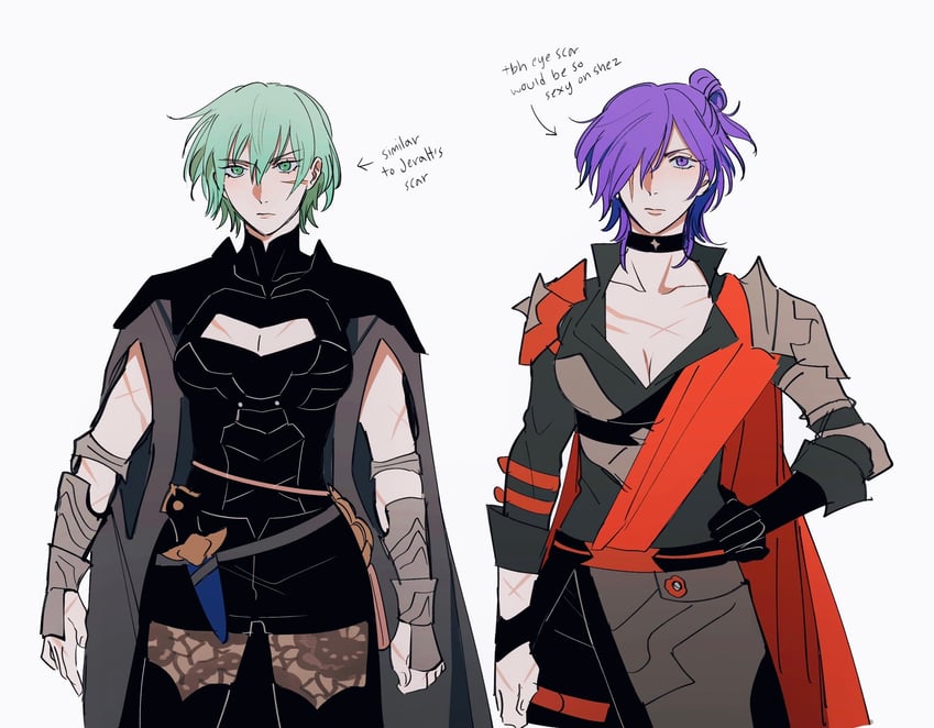 female byleth and female shez (fire emblem and 2 more) drawn by seirorath