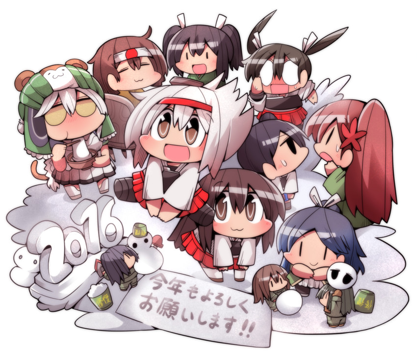 kaga, akagi, zuikaku, shoukaku, souryuu, and 6 more (kantai collection) drawn by kakuzatou_(koruneriusu)