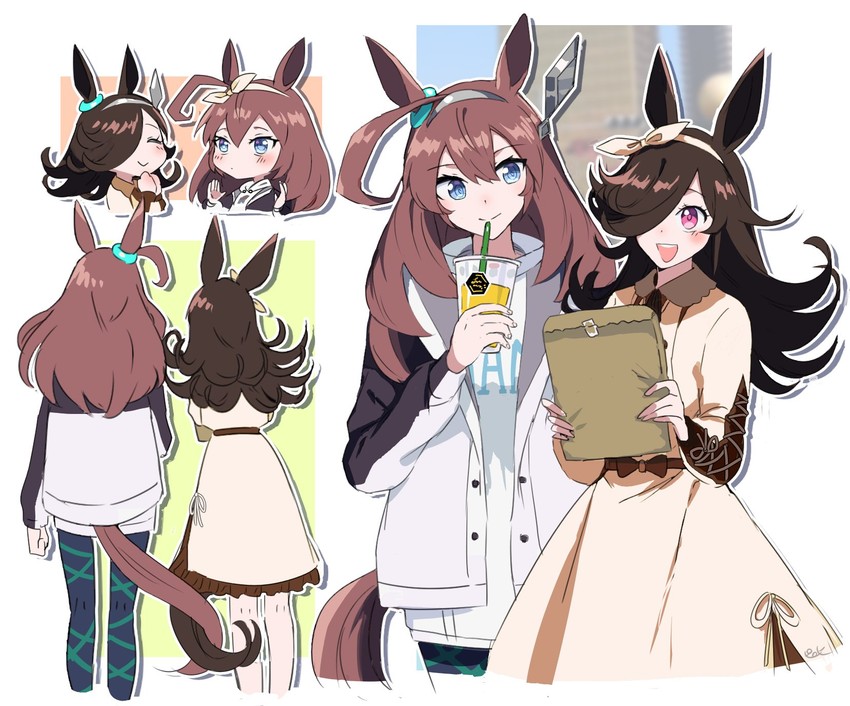 rice shower and mihono bourbon (umamusume) drawn by pirohi_(pirohi214)