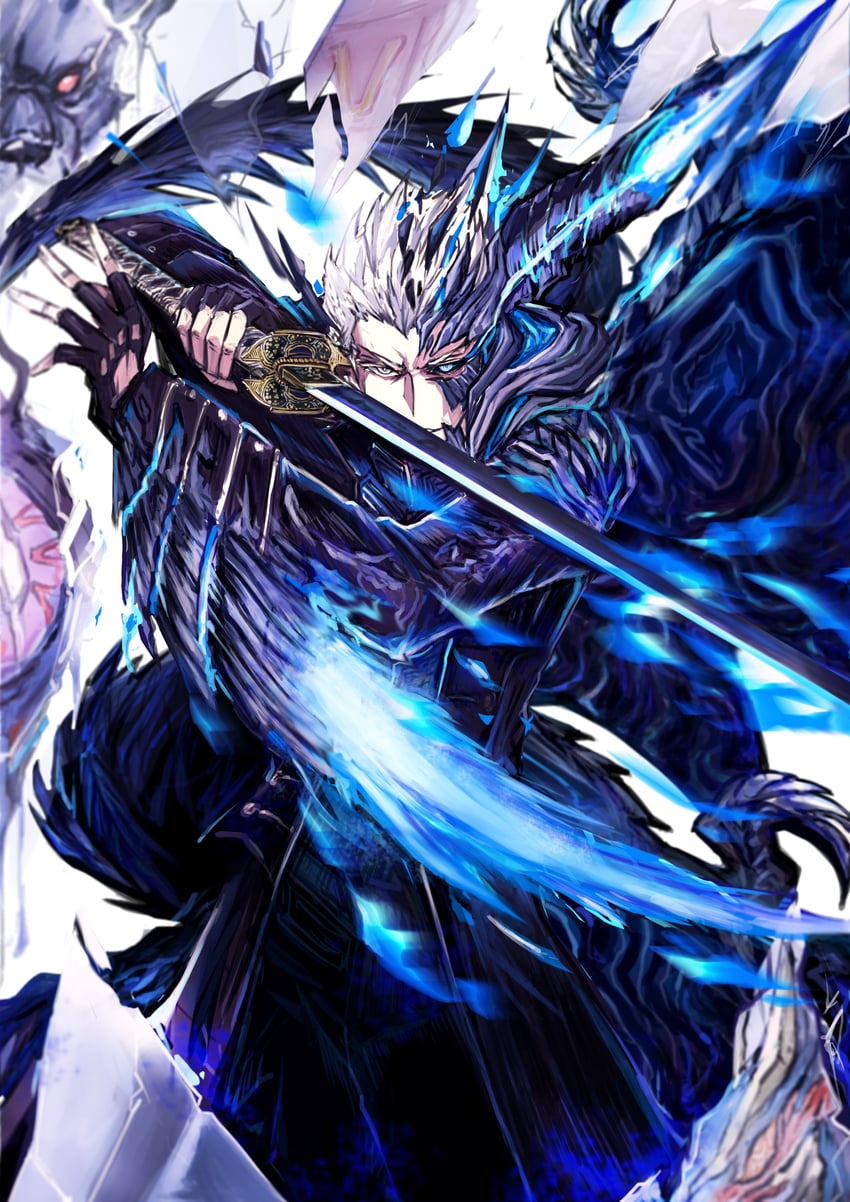 vergil, griffon, shadow, and nightmare (devil may cry and 1 more) drawn by long_long_guaiwu_yuan