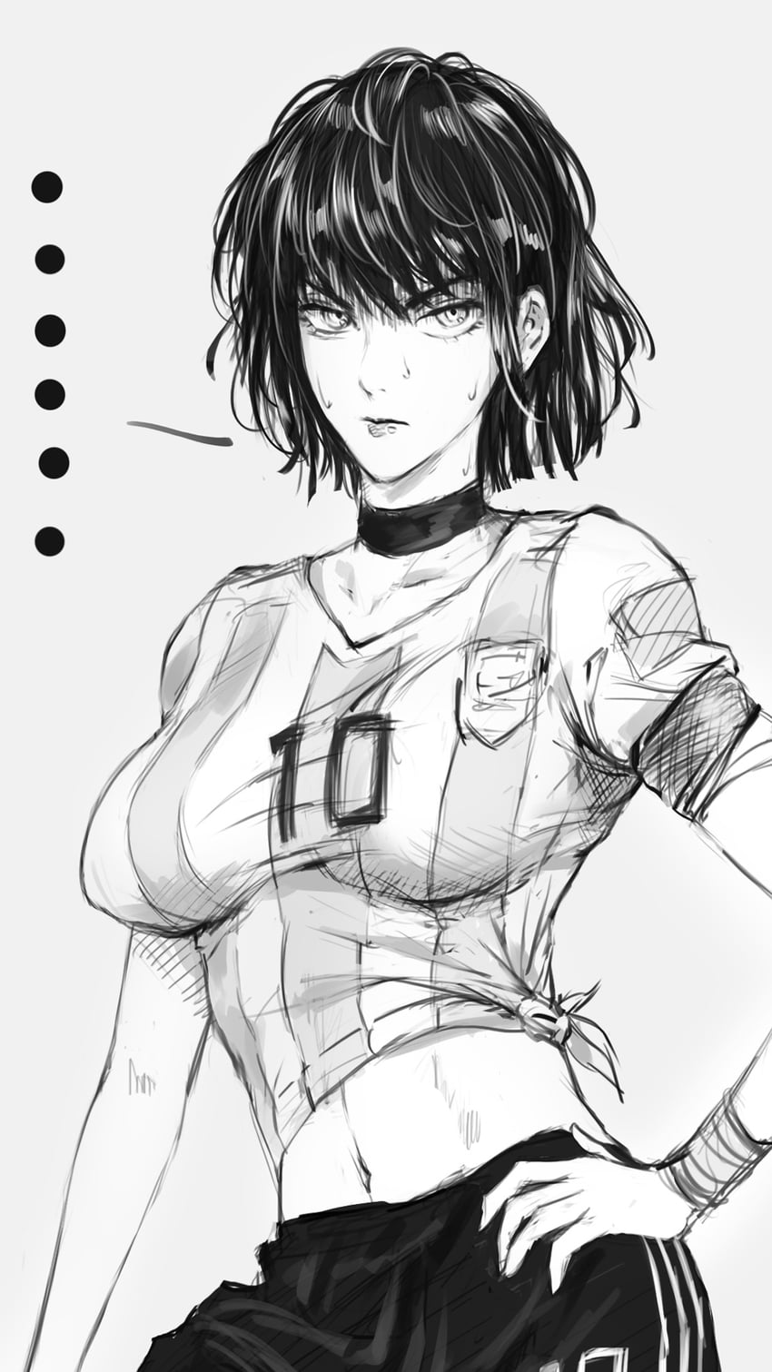 fubuki and lionel messi (one-punch man) drawn by peiluona_dejumimi