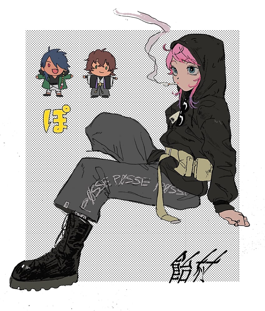 amemura ramuda, arisugawa dice, and yumeno gentaro (hypnosis mic) drawn by kinuc